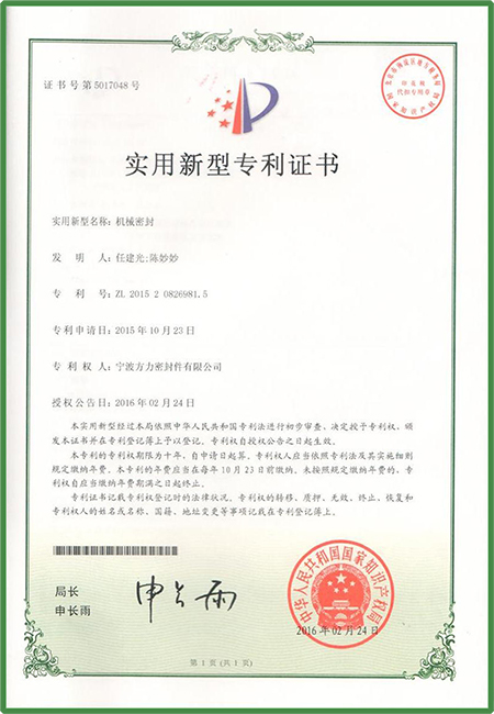 New patent certificate 06